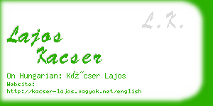 lajos kacser business card